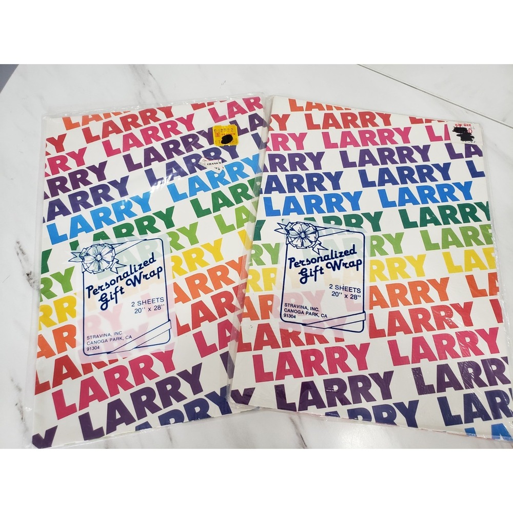 LARRY Vintage Stravina Personalized Gift Wrap Wrapping Paper Name RAINBOW gift